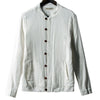 Cuello Alto Chaqueta Flax Abrigo Entallado Hombre Cloth Blanco
