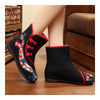 Vintage Beijing Cloth Shoes Embroidered Boots 12-03   black with cotton  35