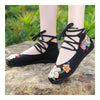 Vieux Beijing Chiffon Brodé Chaussures Coupe-Basse Noir