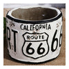 America Vintage 66 Route Car Plate Ashtray Succulent Pot     white