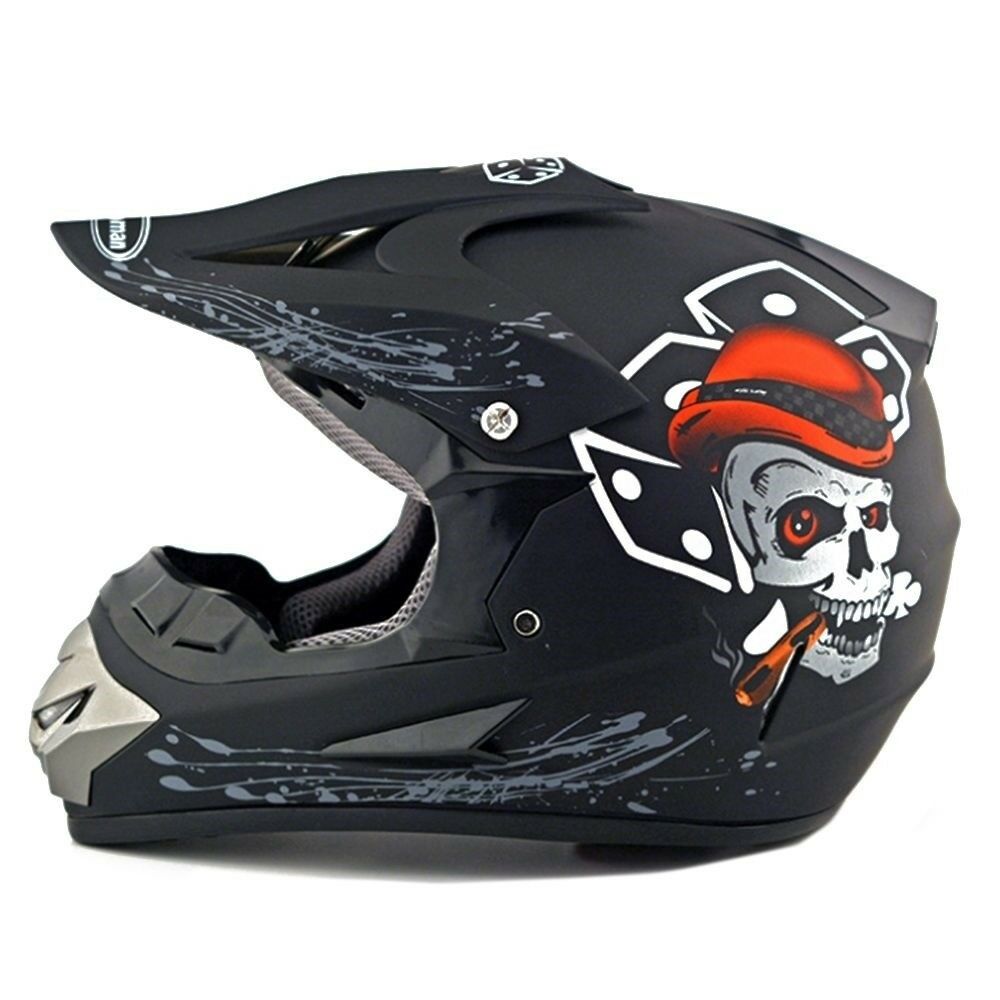 Motorcycle Motor Bike Scooter Safety Helmet dull black skull