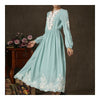 Vintage Embroidery Muslim Elegant Long Sleeve Long Dress  S