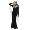 Luxe Noir Vampire Robe Halloween Sorcière Reine Femme Refinement Déguisement