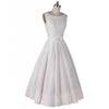 Hepburn Style Faltenrock Schmal Ärmelloses Kleid Weiß