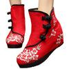 Flowers Vintage Beijing Cloth Shoes Embroidered Boots   black  35