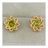 18K Gold Galvanized Austrian Zircon Earrings  green