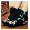 Flowers Vintage Beijing Cloth Shoes Embroidered Boots   red  35