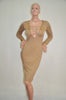 Women Sexy Lace Up Long Sleeve Bandage Club Bodycon Party Cocktail Pencil Dress
