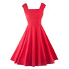 Vintage Groß Schößchen Einfarbig Strapse Kleid Rot