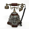 Vintage Antique Retro Caller ID Handset Desk wood Telephone Hand-free Elephants