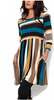 Fashion Multi Stripe Casual Long Blouse Shirt Top One-Piece Dress