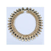 Nuevo Europeo Grande Marca Dorado Hoja Circonita Exajerado Corto Collar Mujer