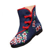 Vintage Peking Stoff Schuhe Bestickt Stiefel 12-02