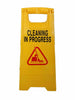 Caution Cleaning IN Progress Double Side Warning Board Bright Yellow Plastic