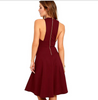 Sexy Maroon Plunge Zip Back Boutique Party Dress
