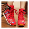 Sports Boots Vintage Beijing Cloth Shoes Embroidered Boots red 35