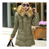 Winter Woman Slim Middle Long Plus Size Down Coat    army green