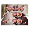 3d Fleur dessus de Lit / Couverture Bâche 4pc Set Coton Poncé 019