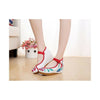 Neu Schön Damen Frühling Bestickt Schuhe Schuhe mit Hohem Absatz Alt Peking Whi