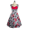 Vintage Hepburn Style Sommer Ärmellos 50er Jahre Kleid Rot