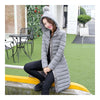Invierno Plumón Mujer Medio Largo Grueso Claro Talla Grande Ight Gris