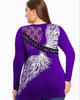 Sexy Black Purple Red Gothic Floral Lace Insert Angel Wings Blouse Top Plus Size