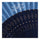 Gift Folding Fan Cotton Flax Sakura with Cover Blue
