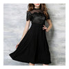 High-end Lace Embroidery Splicing Chiffon Dress