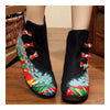 Vintage Beijing Cloth Shoes Embroidered Boots black thin shoes 35
