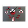 Bricolaje Torre Timón Life Buoy Peces Pequeños Reloj de Pared Silent02