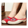 Old Beijing Cloth Embroidered Shoes Flax Sandals Slippers  red