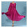 Long Sleeve Dress Bohemian Long Skirt Chiffon   rose red  S