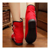 Vintage Beijing Cloth Shoes Embroidered Boots 12-02   red  35