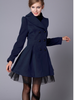 Romantische Warm Winter Jacke mit Netzgewebe Kanten Outwearlinie Vintage