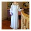 Court Style Heavy Industrial White Chiffon Long Dress  S