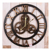 Vintage Industriel Loft Bois Embrayage Horloge Mural Doré