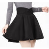 High Waisted Bust Skirt Middle Long Pleated A-line Skirt black S
