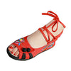 Alt Peking Stoff Bestickt Schuhe Bequem Sandalen Rot