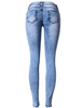 Sexy Denim Azul Cloth Parche Socorro Pitillo Vaqueros Elásticos