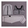 Woman Running Sports Fitness Yoga Clothes 3pcs Set   light grey