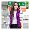 Down Coat Woman Short Slim Thin Light Plus Size Waistcoat   purple