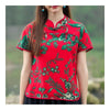 Drucken Slim Stehkragen Kurzarm T-Shirt