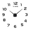 Diy Silencieux Horloge Murale Simple Miroir Collage Noir
