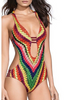 Sexy Boho Ethnic Print Hollow Out Monokini Bikini Swimsuit Swimwear Bathing Beac