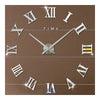 Salle à Manger Slient Horloge Murale Diy Romain Chiffre Miroir Collage Argent