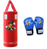 Kids Teenager Boxing Free Combat Gloves + Punch Bag red gloves + blue punch bag