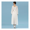 Langärmeliges Kleid Böhmisch Langer Rock Chiffon WEISS S