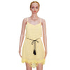 Sin Mangas Liga Pretty Macramé Mini Vestido de Chifón