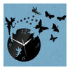 Acrylic Butterfly Creative Mirror DIY Wall Clock   black