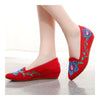 Antiguo Beijing Cloth Bordado Zapatos 5 Pétalos Flores